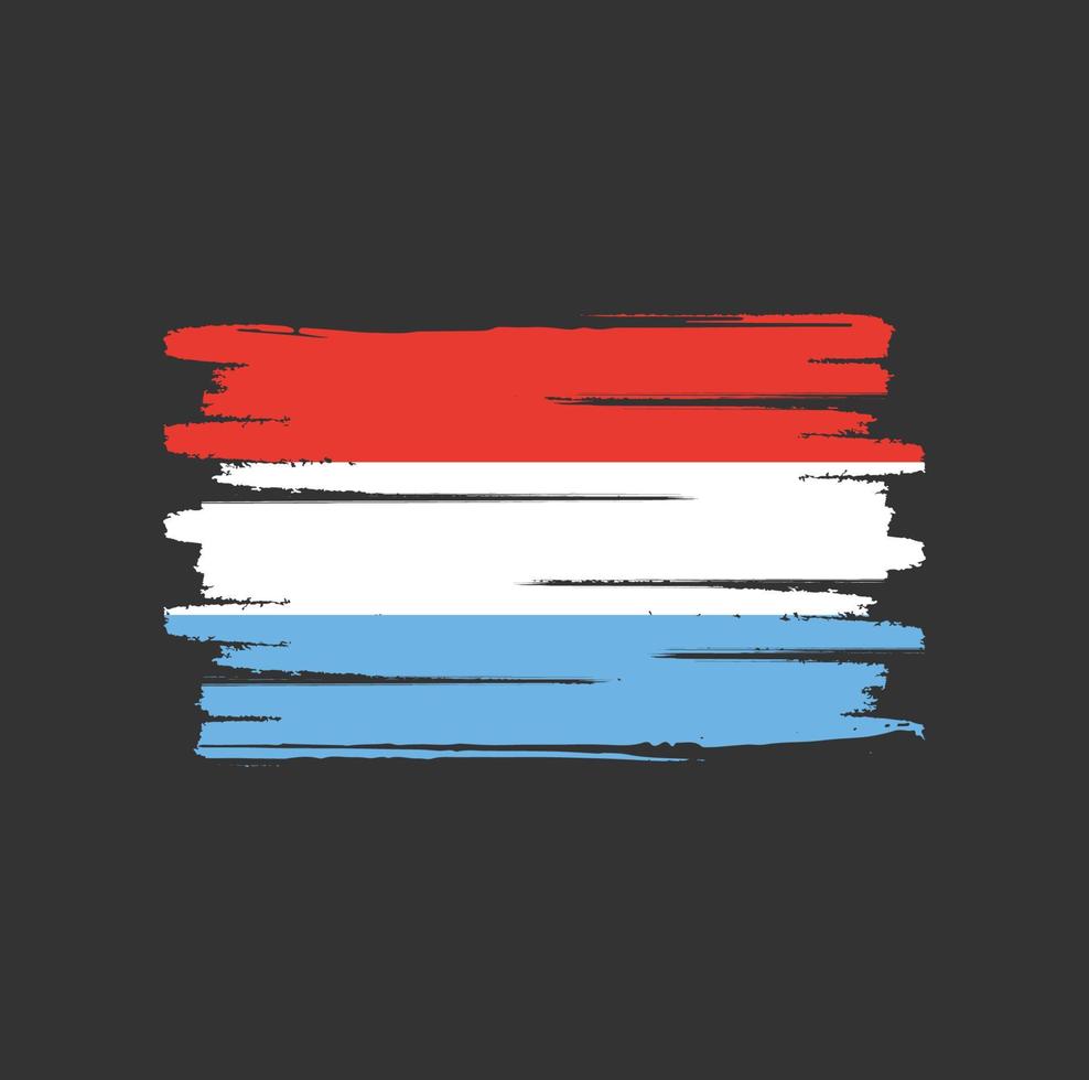 luxemburgische flagge pinselstriche vektor