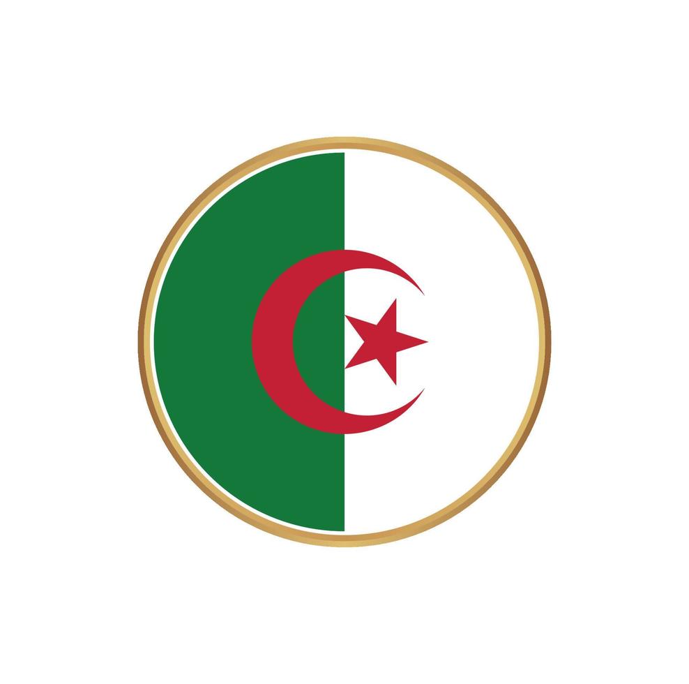 Algerien-Flagge mit goldenem Rahmen vektor