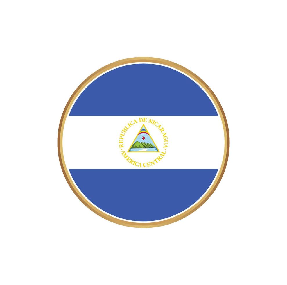 nicaragua flagga med gyllene ram vektor