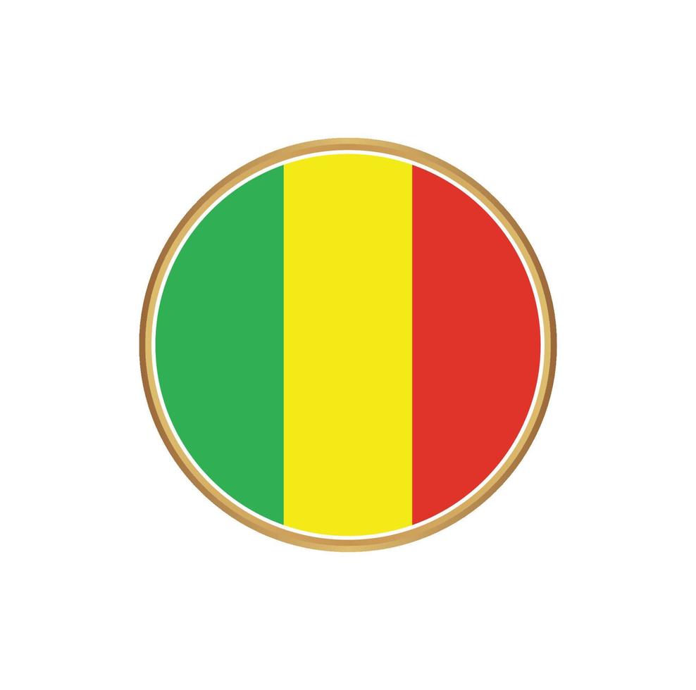 Mali-Flagge mit goldenem Rahmen vektor