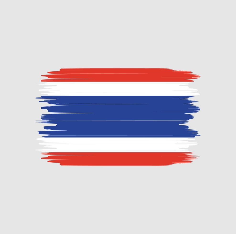 Pinselstrich mit thailändischer Flagge. Nationalflagge vektor