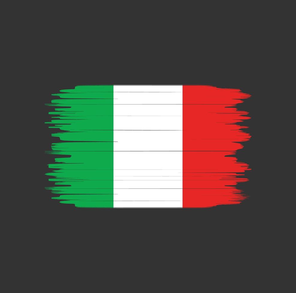 Pinselstrich mit italienischer Flagge. Nationalflagge vektor