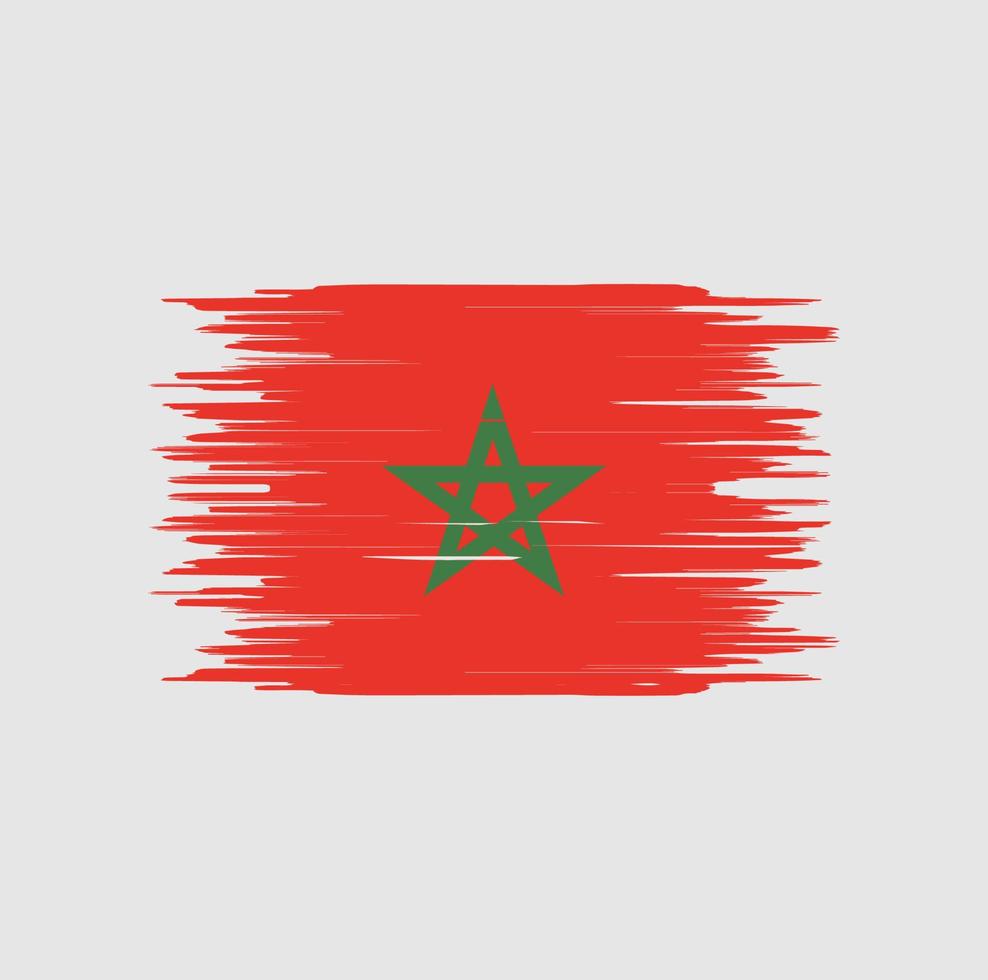 Marockos flagga penseldrag. National flagga vektor