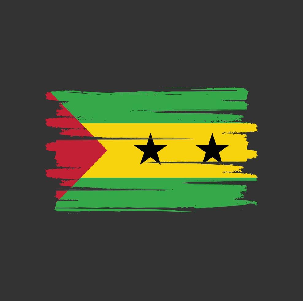 Pinselstriche der Flagge von Sao Tome und Principe vektor