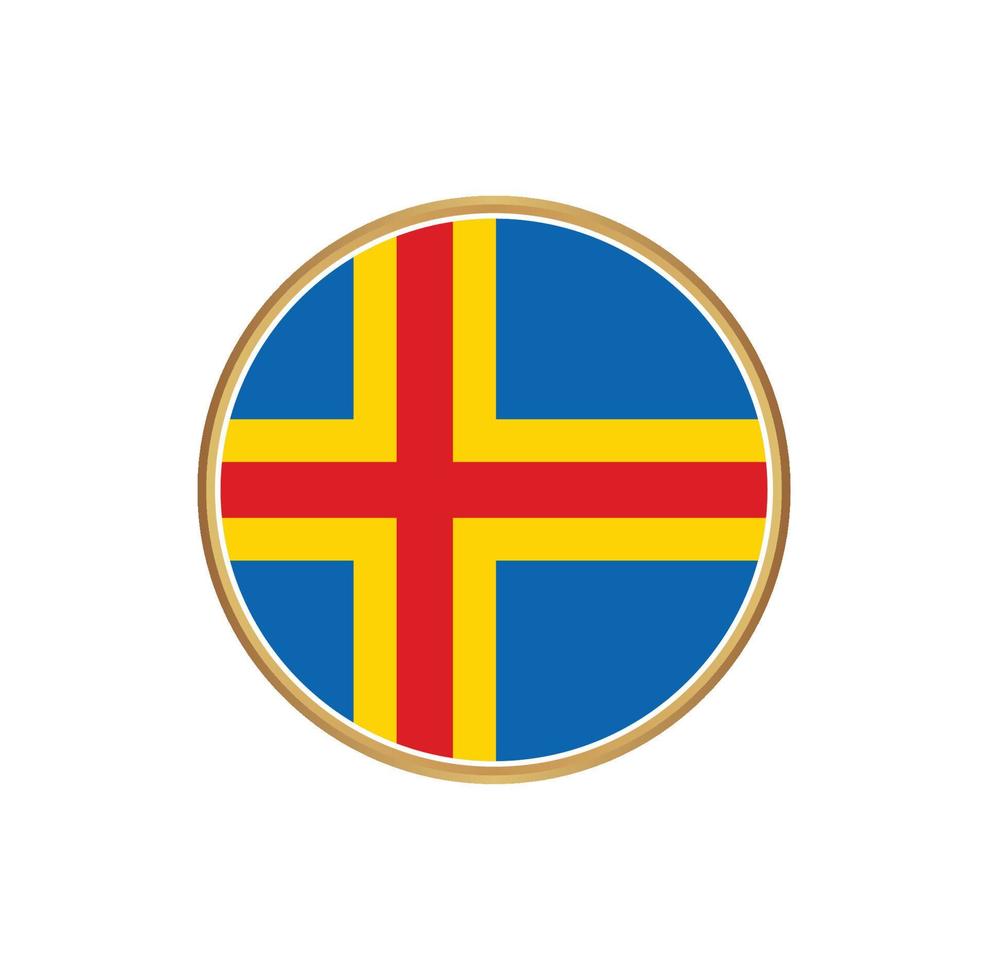 ålandsöarnas flagga med gyllene ram vektor