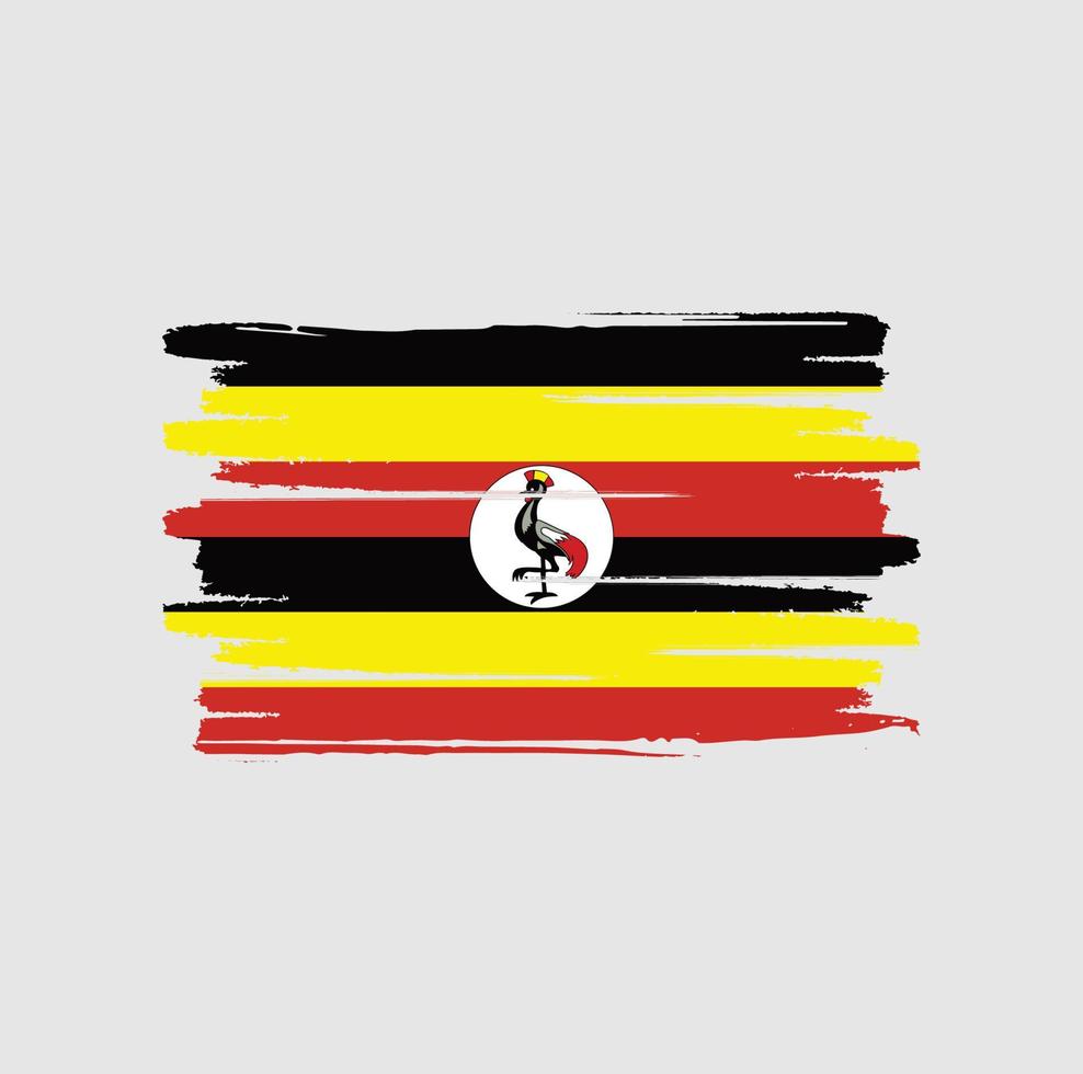 Pinselstriche der Uganda-Flagge vektor