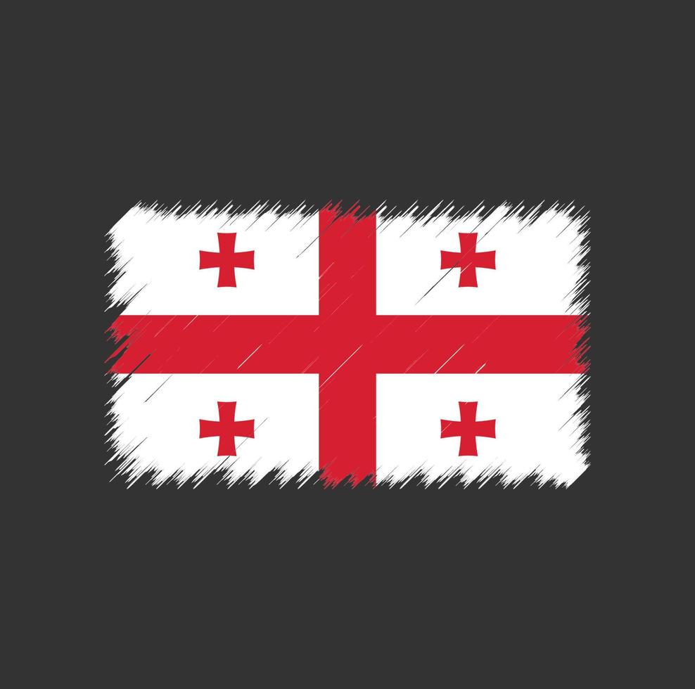 georgia flagga penseldrag. National flagga vektor