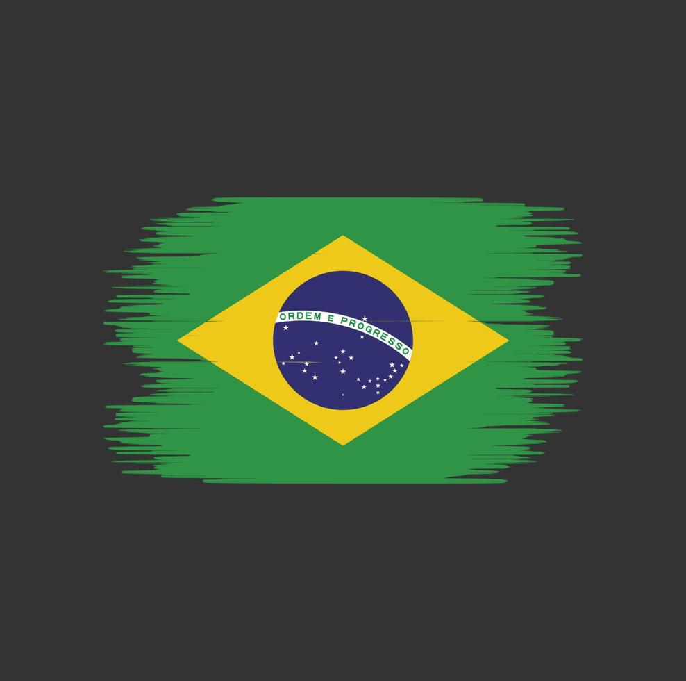 Pinselstrich der brasilianischen Flagge. Nationalflagge vektor