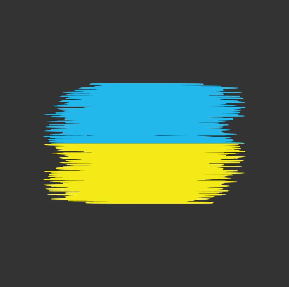 Pinselstrich der ukrainischen Flagge. Nationalflagge vektor