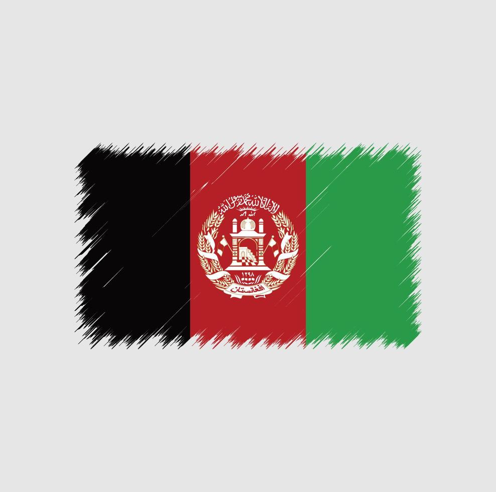 Pinselstrich der afghanischen Flagge. Nationalflagge vektor