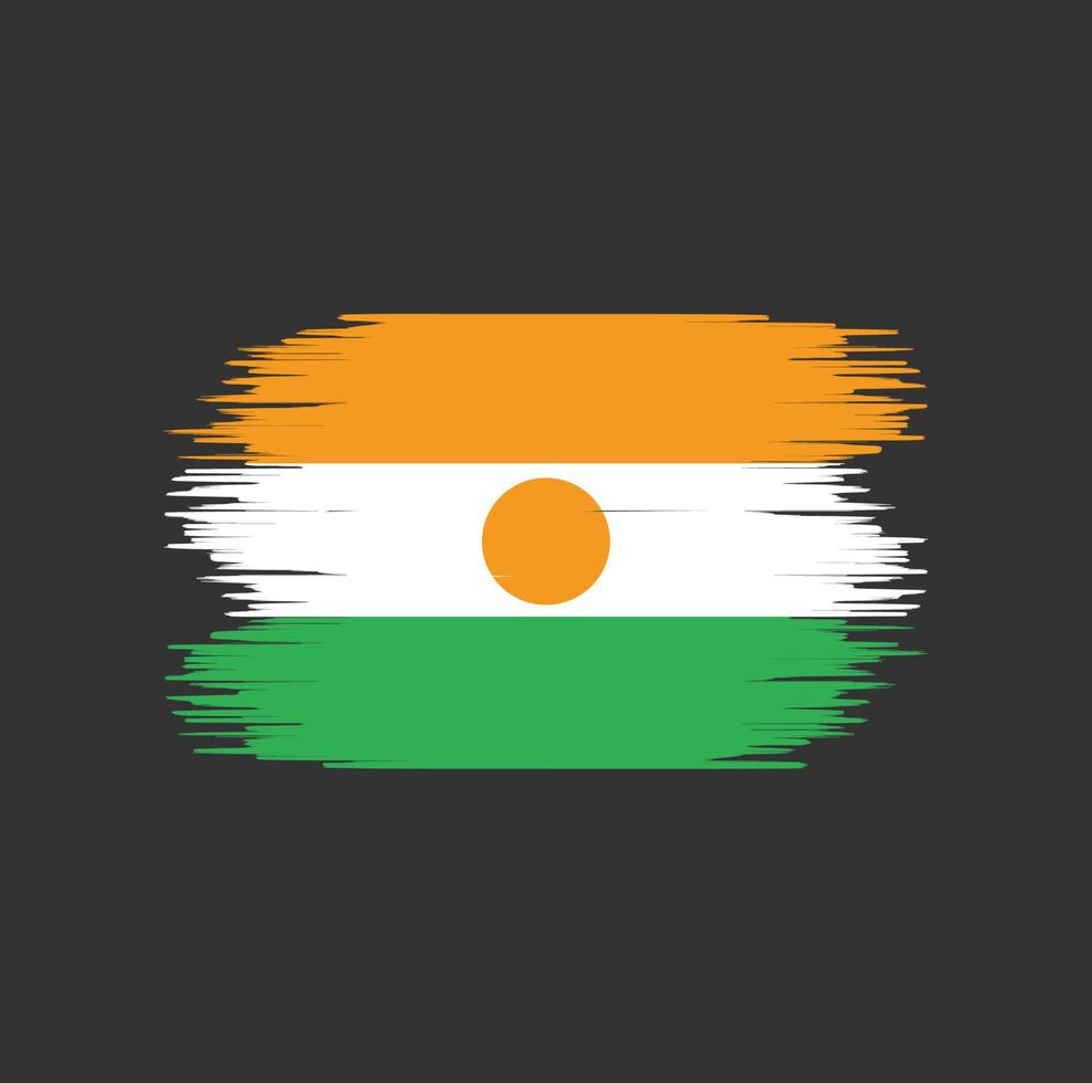 Pinselstrich mit Niger-Flagge. Nationalflagge vektor