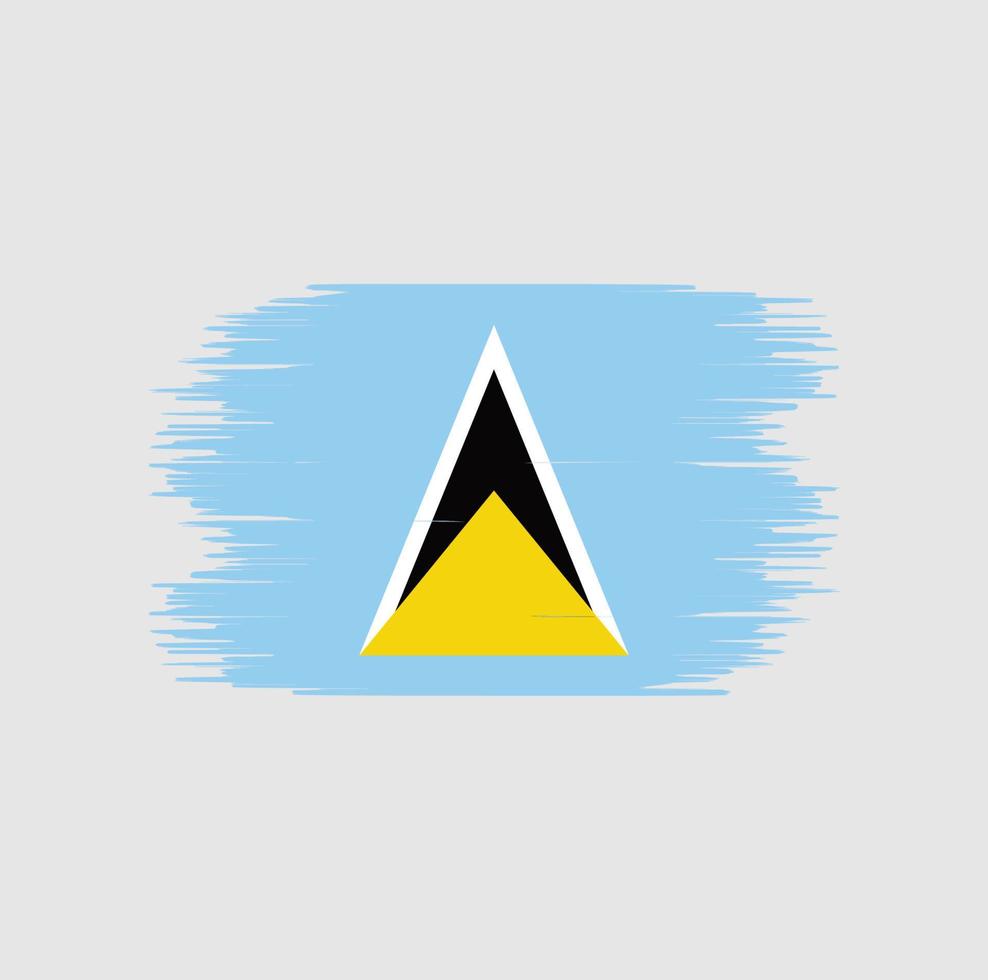 St. Lucia Flagge Pinselstrich. Nationalflagge vektor