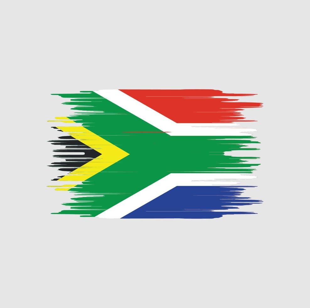 sydafrika flagga penseldrag. National flagga vektor