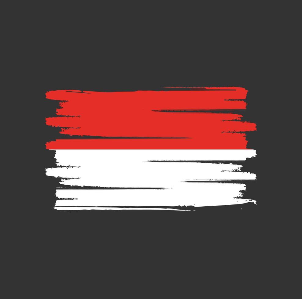 Pinselstriche der indonesischen Flagge vektor