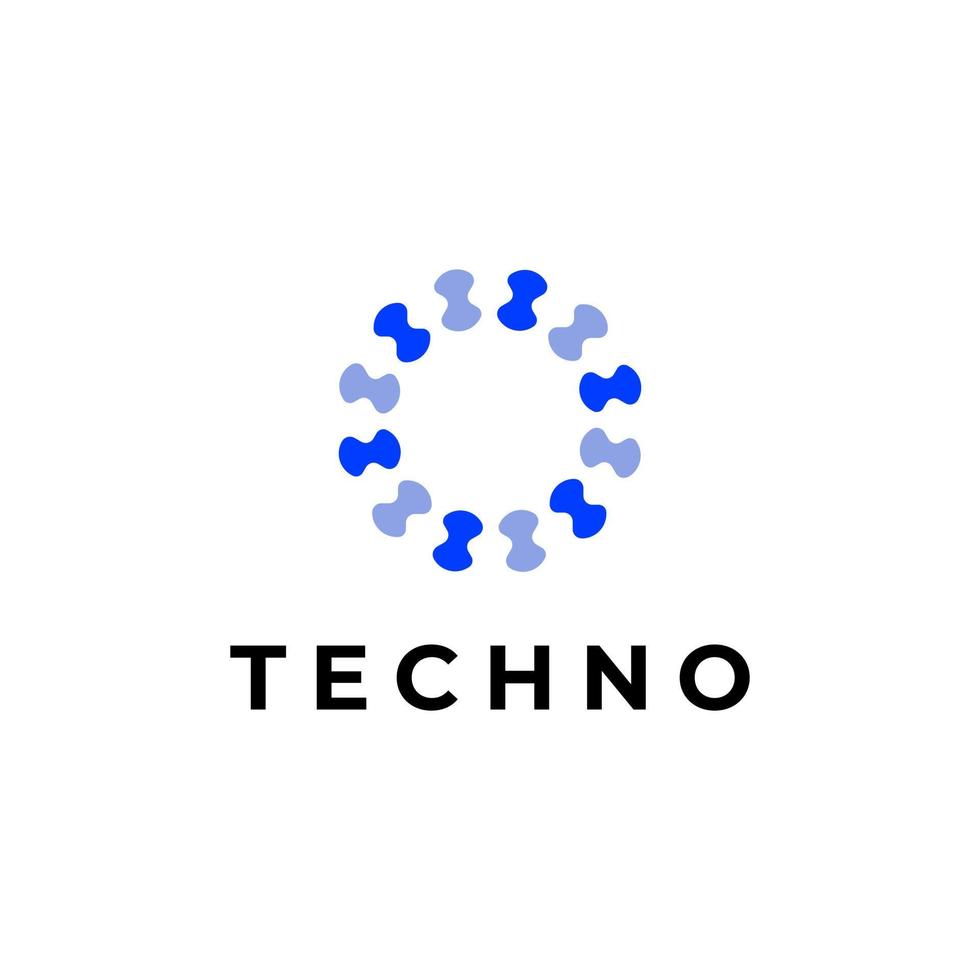 Tech-Logo abstrakt flach modern vektor