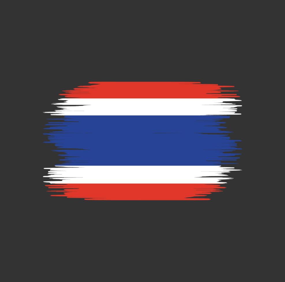 Pinselstrich mit thailändischer Flagge. Nationalflagge vektor