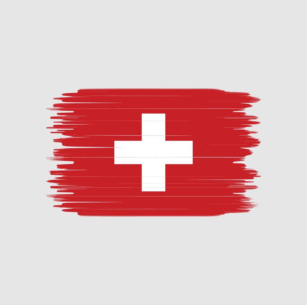 schweiz flagga penseldrag. National flagga vektor