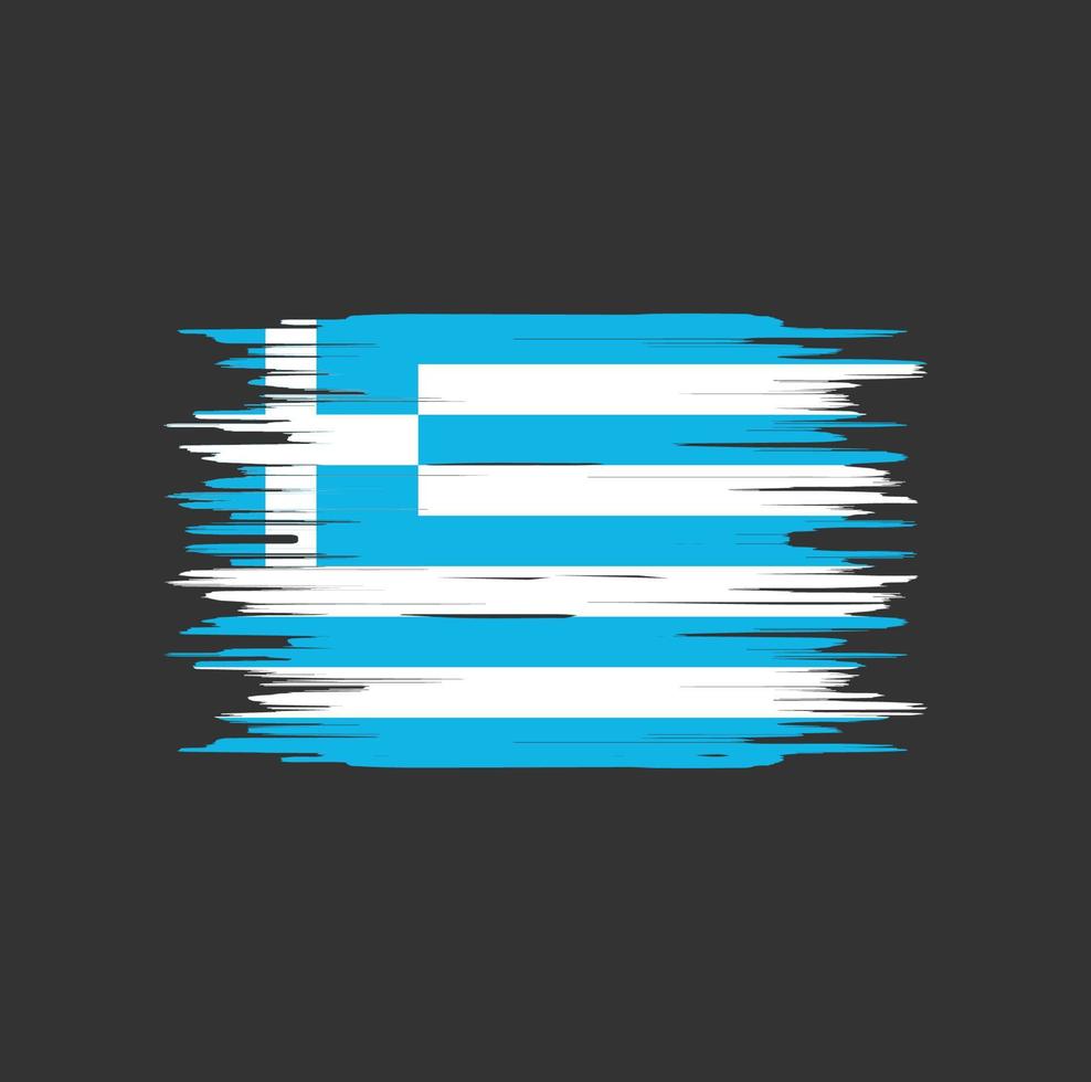 Pinselstrich mit griechischer Flagge. Nationalflagge vektor