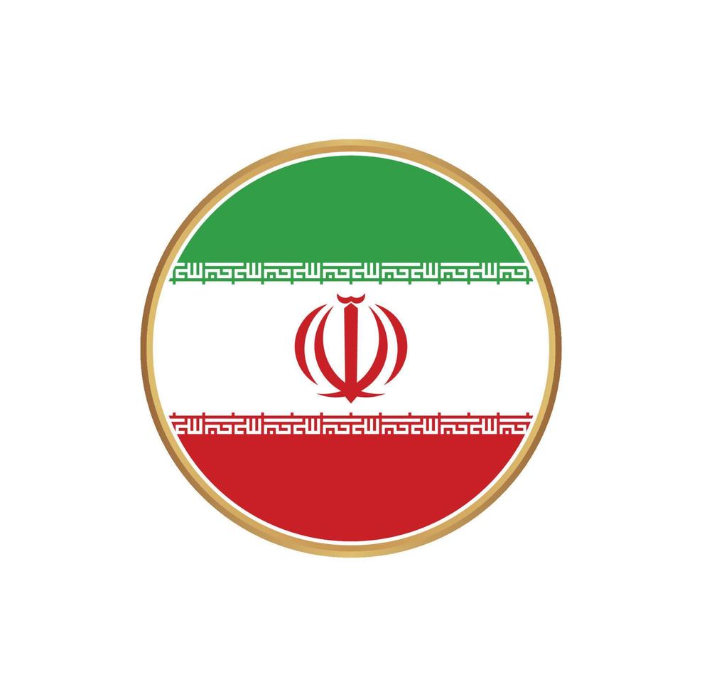 Iran flagga med gyllene ram vektor