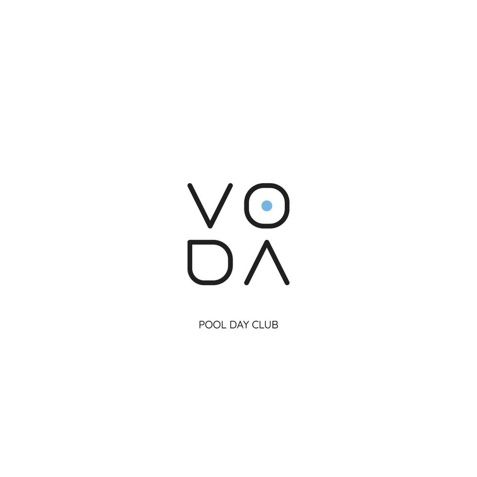 Voda oder Woda-Logo. Wasser-Logo-Vorlage in Polnisch. vektor