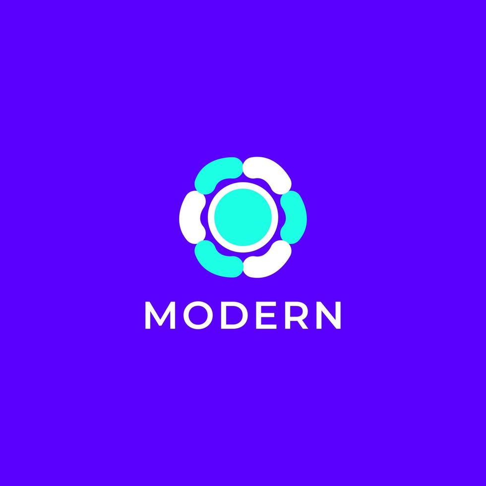 tech logotyp abstrakt platt blomma modern vektor