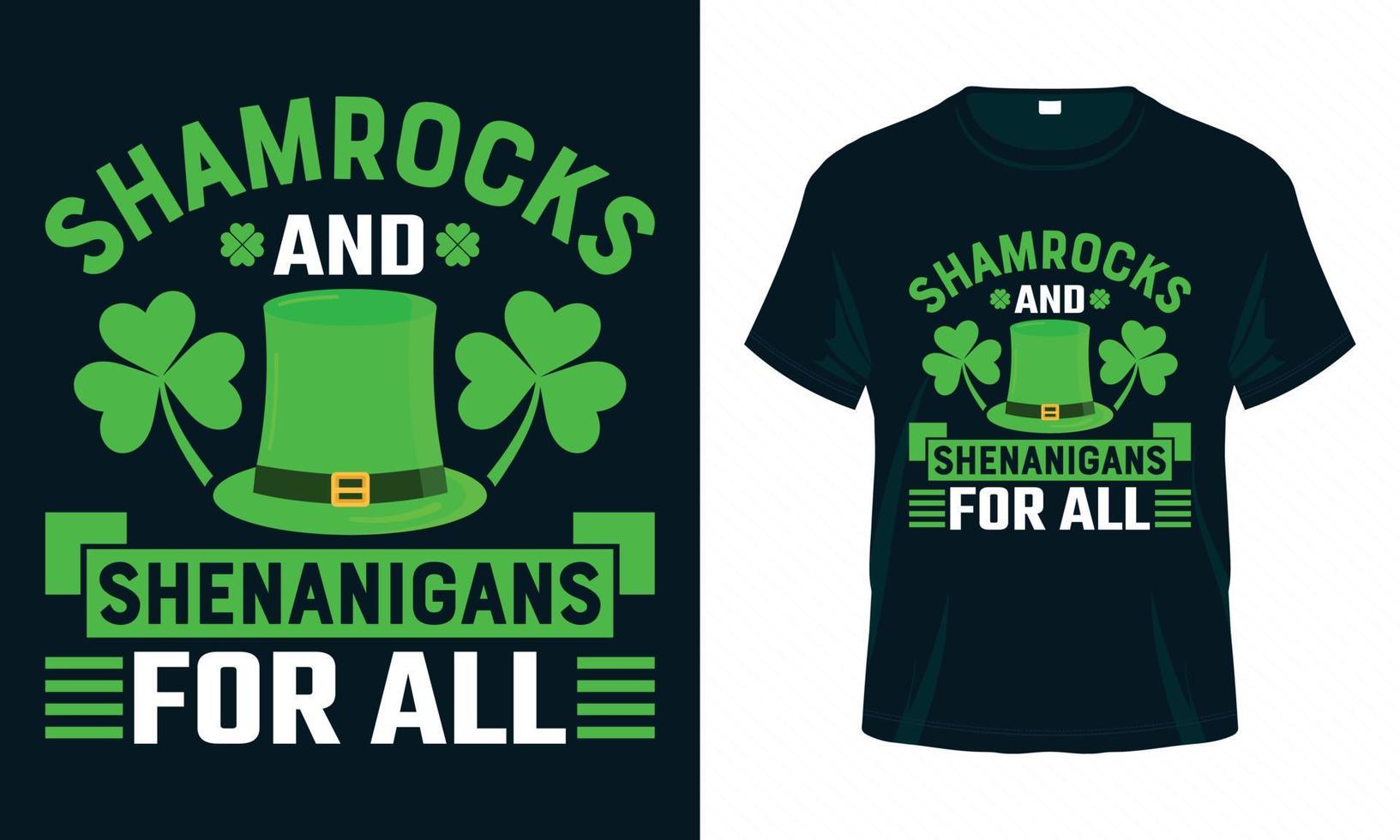 shamrocks och shenanigans för alla st. patrick's day t-shirt design vektor