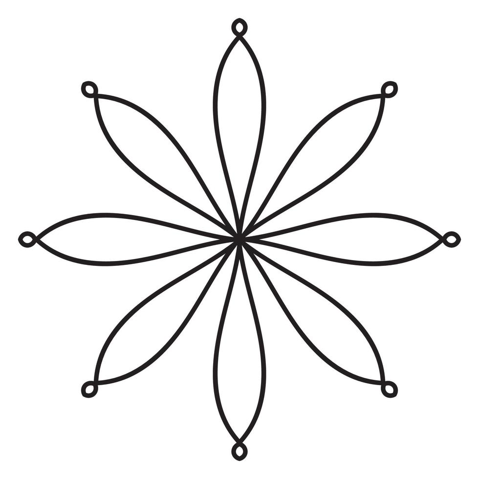 söt mandala. dekorativa runda doodle blomma isolerad på vit bakgrund. geometrisk dekorativ prydnad i etnisk orientalisk stil. vektor