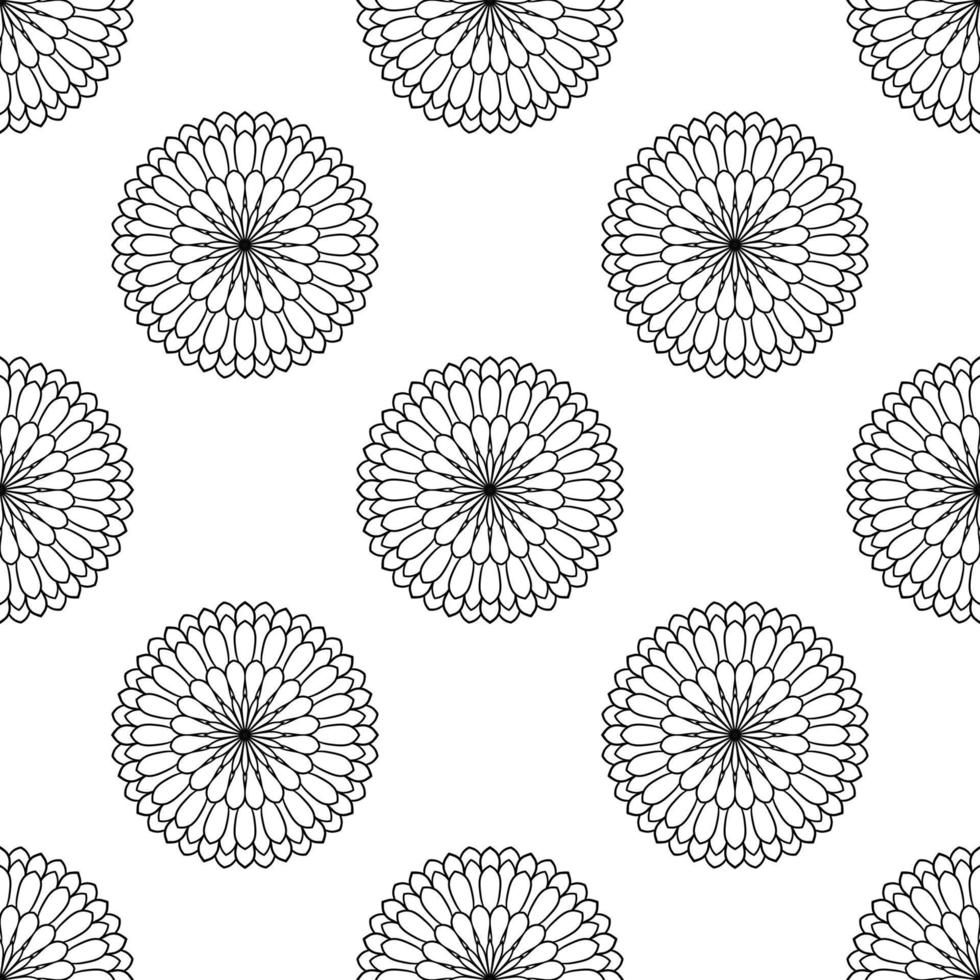 fantasi seamless mönster med dekorativa mandala. abstrakt rund doodle blomma bakgrund. blommig geometrisk cirkel. vektor