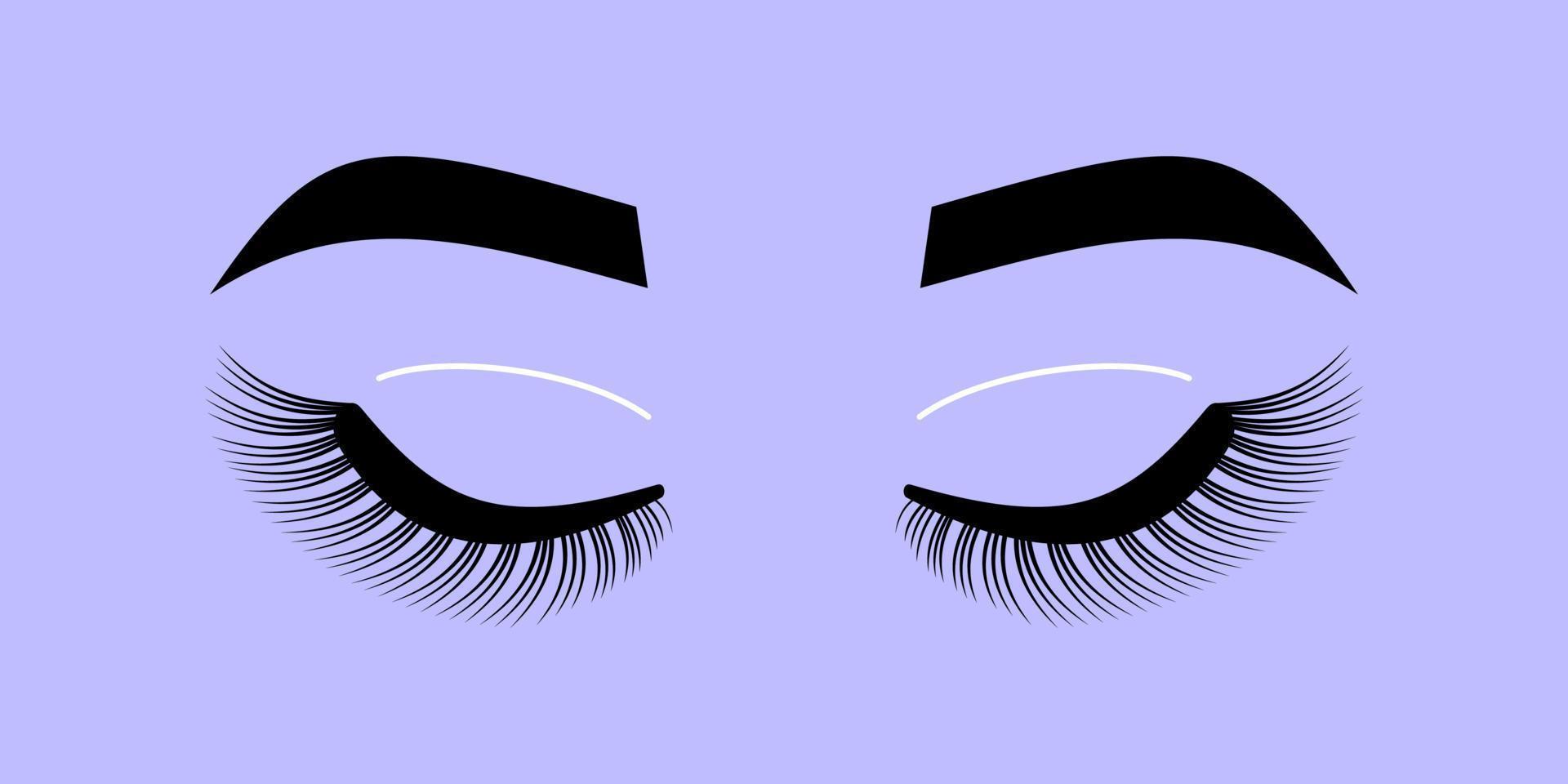 kvinnliga ögon ser ut. ögonfransar och ögonbryn. makeup - vektorillustration isolerad på vit bakgrund. kosmetika för kvinnor vektor