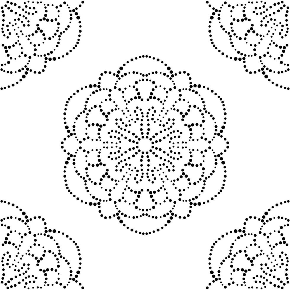 Fantasy Musterdesign mit Ziermandala. abstrakter runder gekritzelblumenhintergrund. floraler geometrischer Kreis. vektor