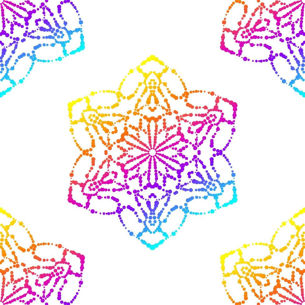 fantasy gradient seamless mönster med dekorativa mandala. abstrakt rund doodle blomma bakgrund. blommig geometrisk cirkel. vektor