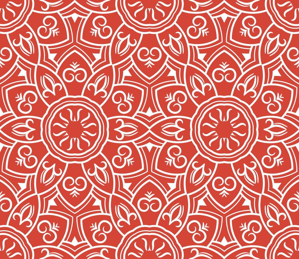 fantasi seamless mönster med dekorativa mandala. abstrakt rund doodle blomma bakgrund. blommig geometrisk cirkel. vektor