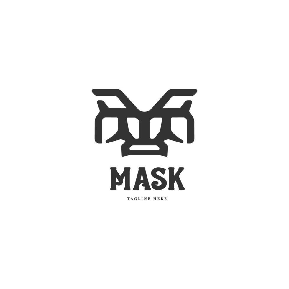 minimalistisk stammask logotyp mall för hantverksindustrin vektor