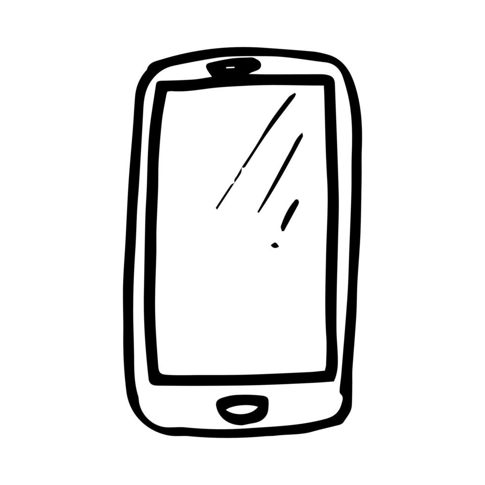 handgezeichnetes Smartphone-Symbol-Doodle-Symbol. Vektorillustration für Print-Web, Handy und Infografiken vektor
