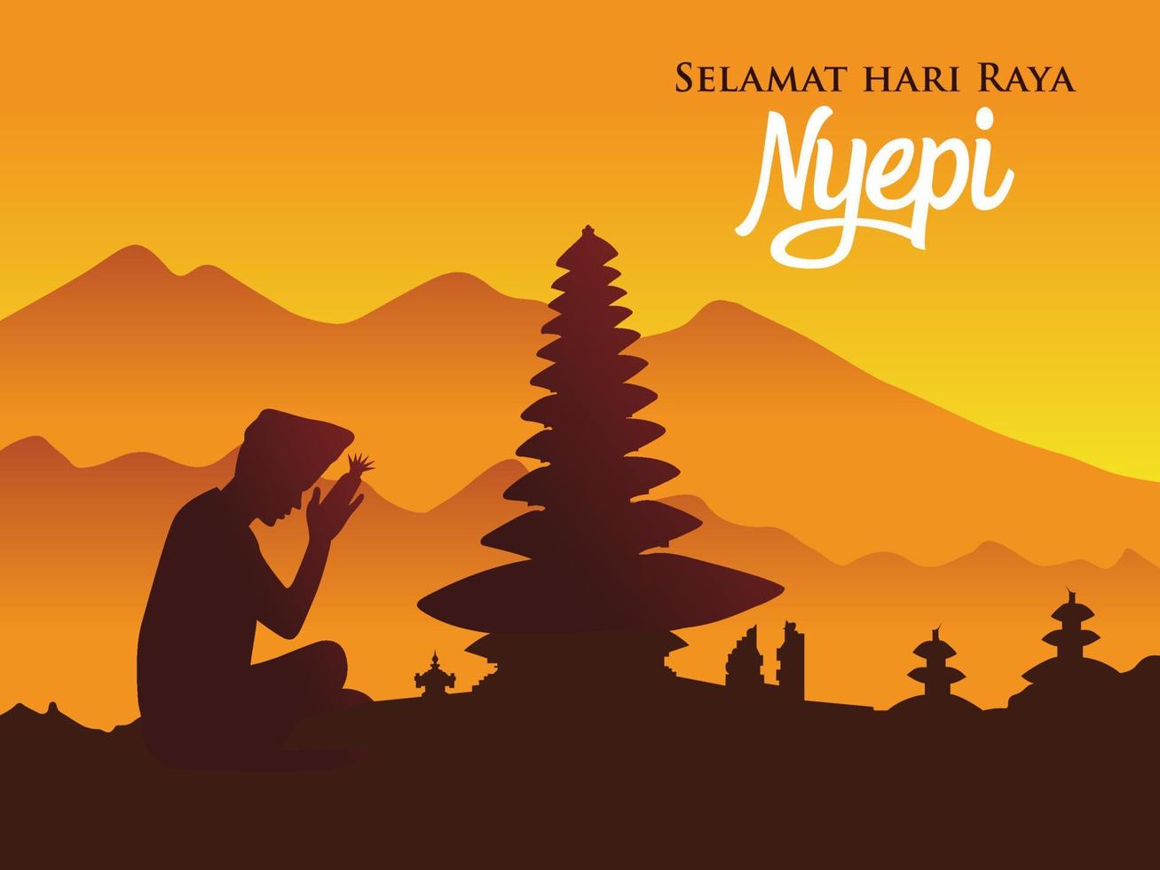 Selamat Hari Raya Nyepi. Übersetzung froher Tag der Stille nyepi. vektor