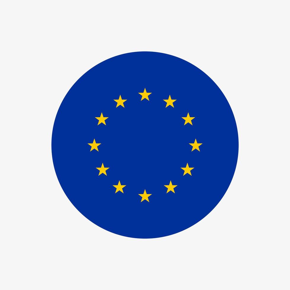 Vektorflagge der Europäischen Union im Kreis, korrekte Farben. Europäische Flagge. eu-sterne im kreis. Eurounion, Europaparlament. EU-Flagge vektor