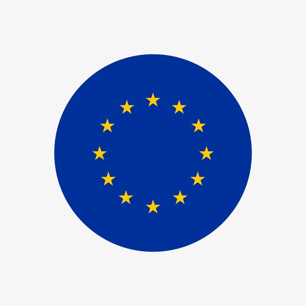 vektor Europeiska unionens flagga i cirkel, korrekta färger. europeiska flaggan. eu stjärnor i cirkel. eurounionen, europaparlamentet. eu flaggan