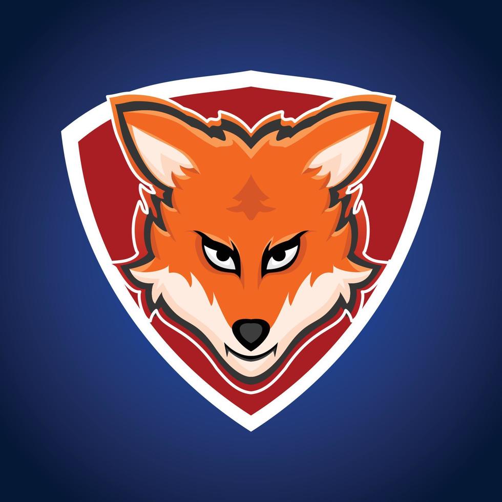 gaming logotyp räv, maskot djur aggressiv räv, varumärke maskot karaktär vektor