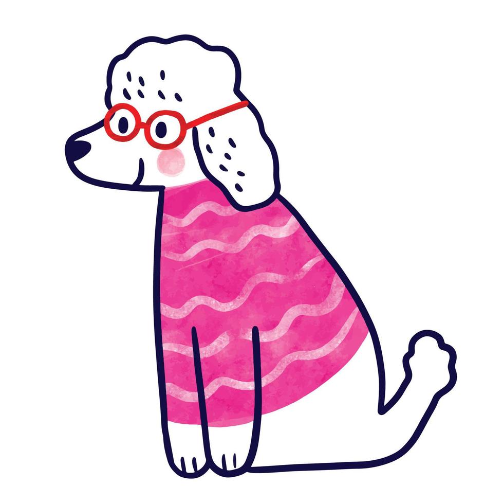 akvarell tecknad söt rolig hund vektor. vektor