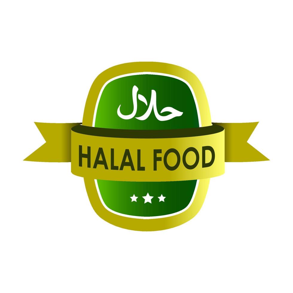 halal mat etikett mall vektor