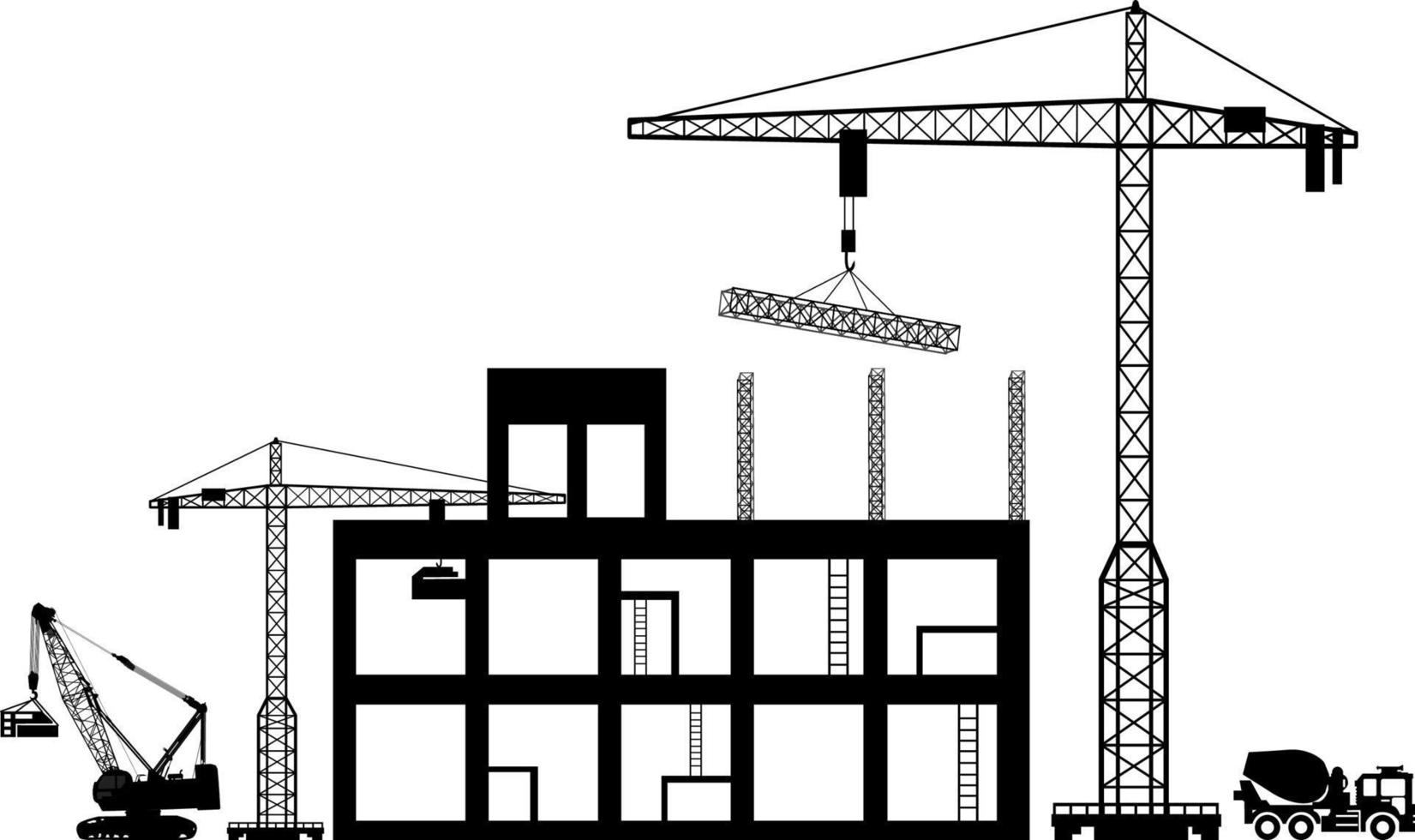 svart bakgrund konstruktion ikoner på grå. vektor