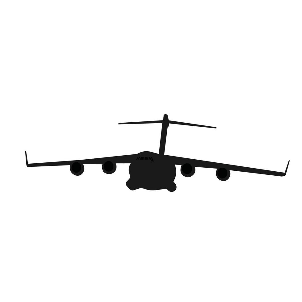 Silhouettenvektordesign für militärische Frachtflugzeuge vektor