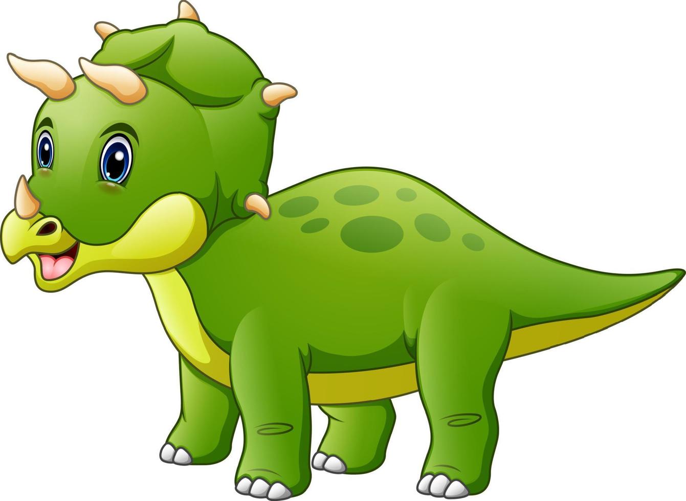 Dinosaurier Triceratops Cartoon isoliert auf weißem Hintergrund vektor