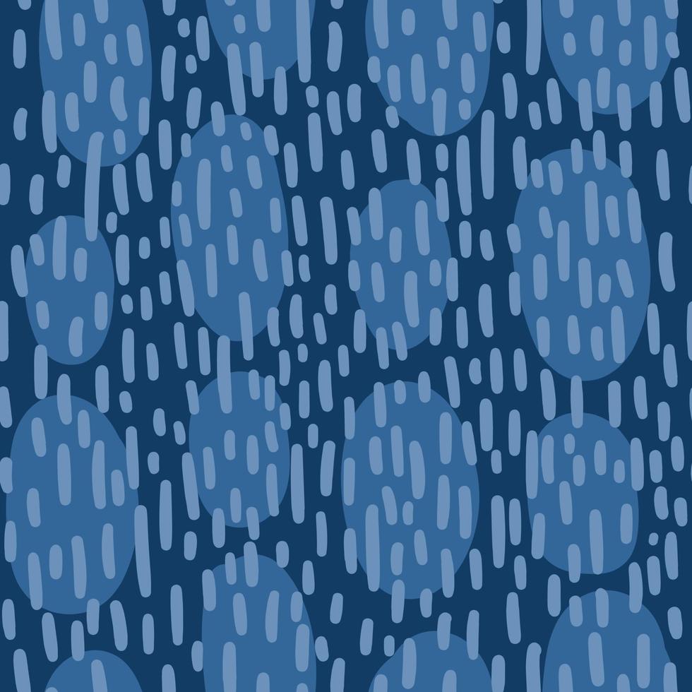 blauer, nahtloser Vektorhintergrund mit abstrakten Flecken und Strichen vektor