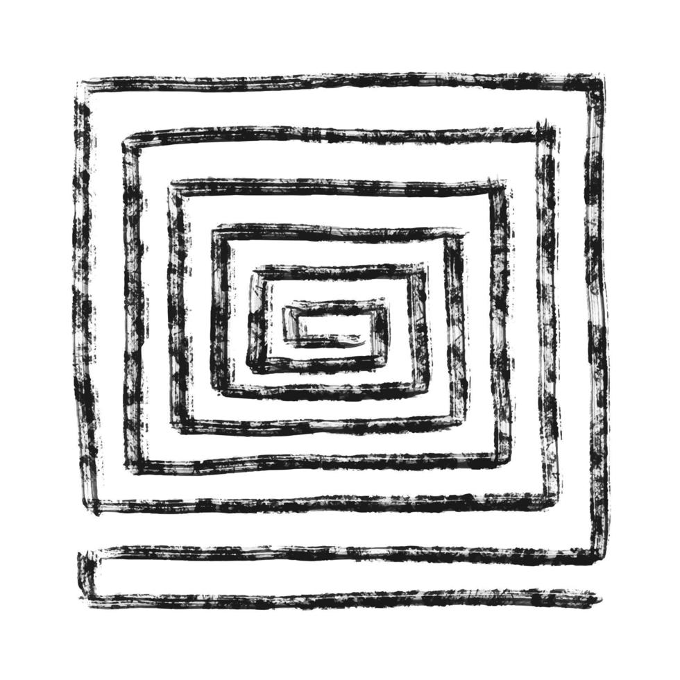 vit vektorduk med svart kvadratisk spiral vektor