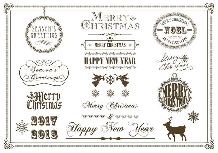 Jul och Holiday Label Vector Pack