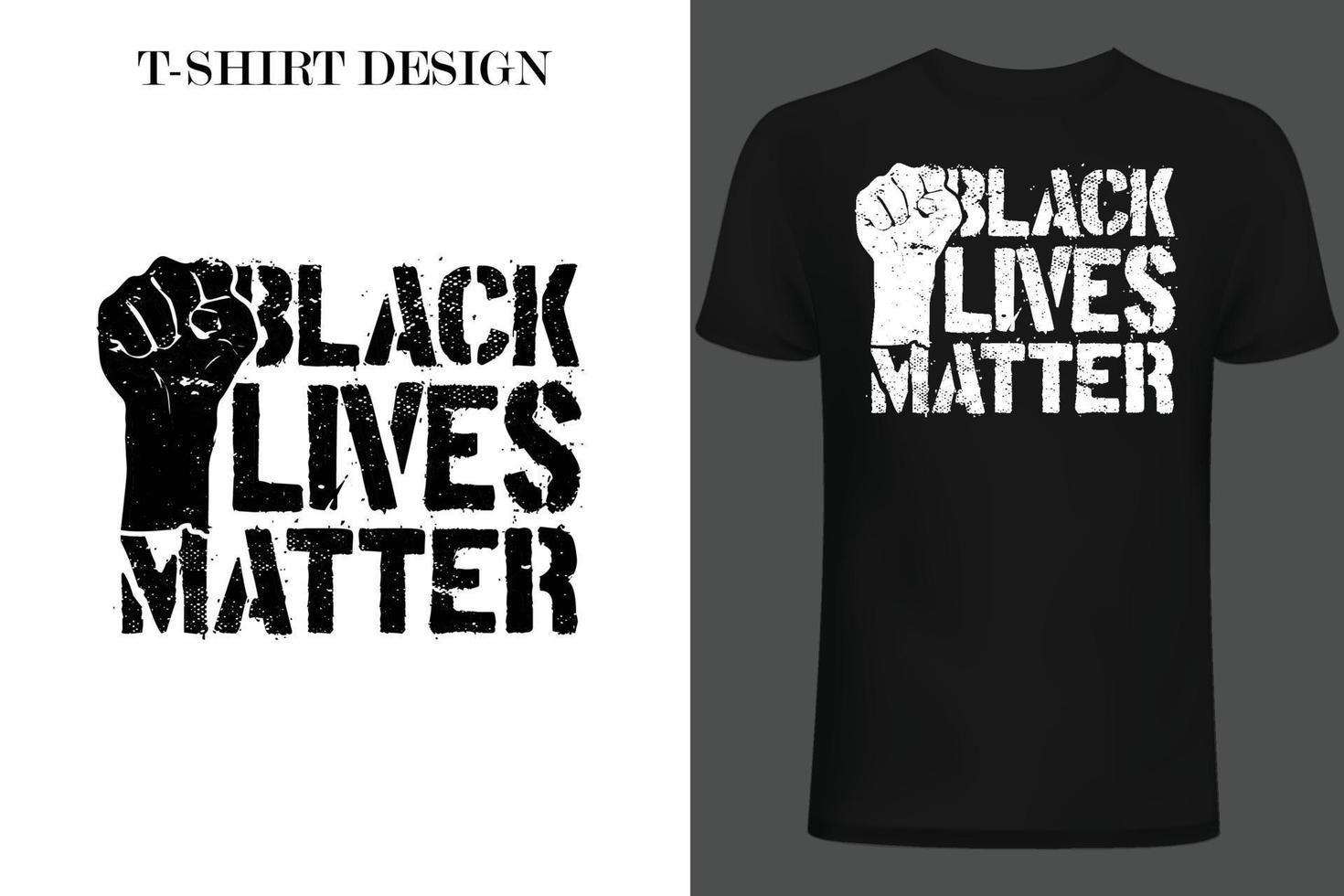 svart liv betyder t-shirtdesign. vektor