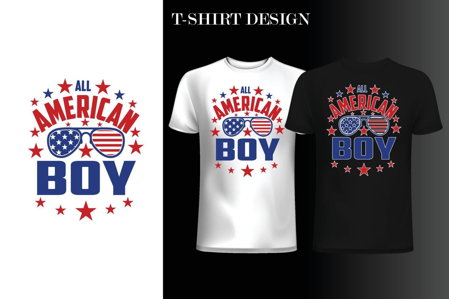 4. Juli USA-Flaggen-T-Shirt-Design. T-Shirt-Design mit amerikanischen unabhängigen Zitaten. T-Shirt-Design mit US-Flagge vektor