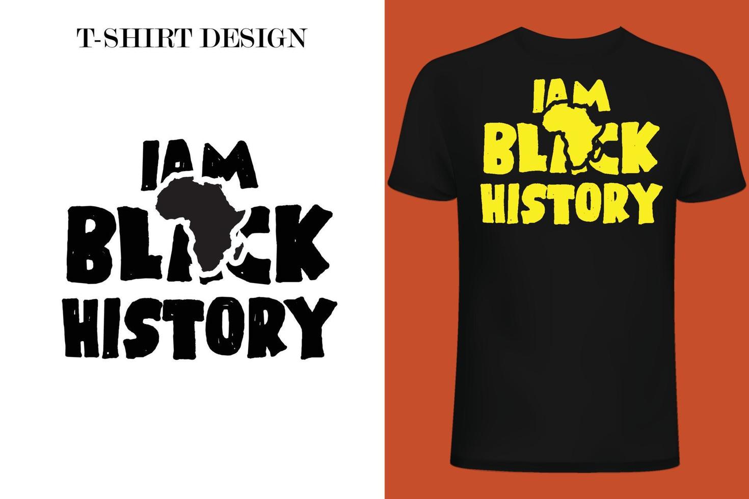 iam svart historia t-shirt design. vektor