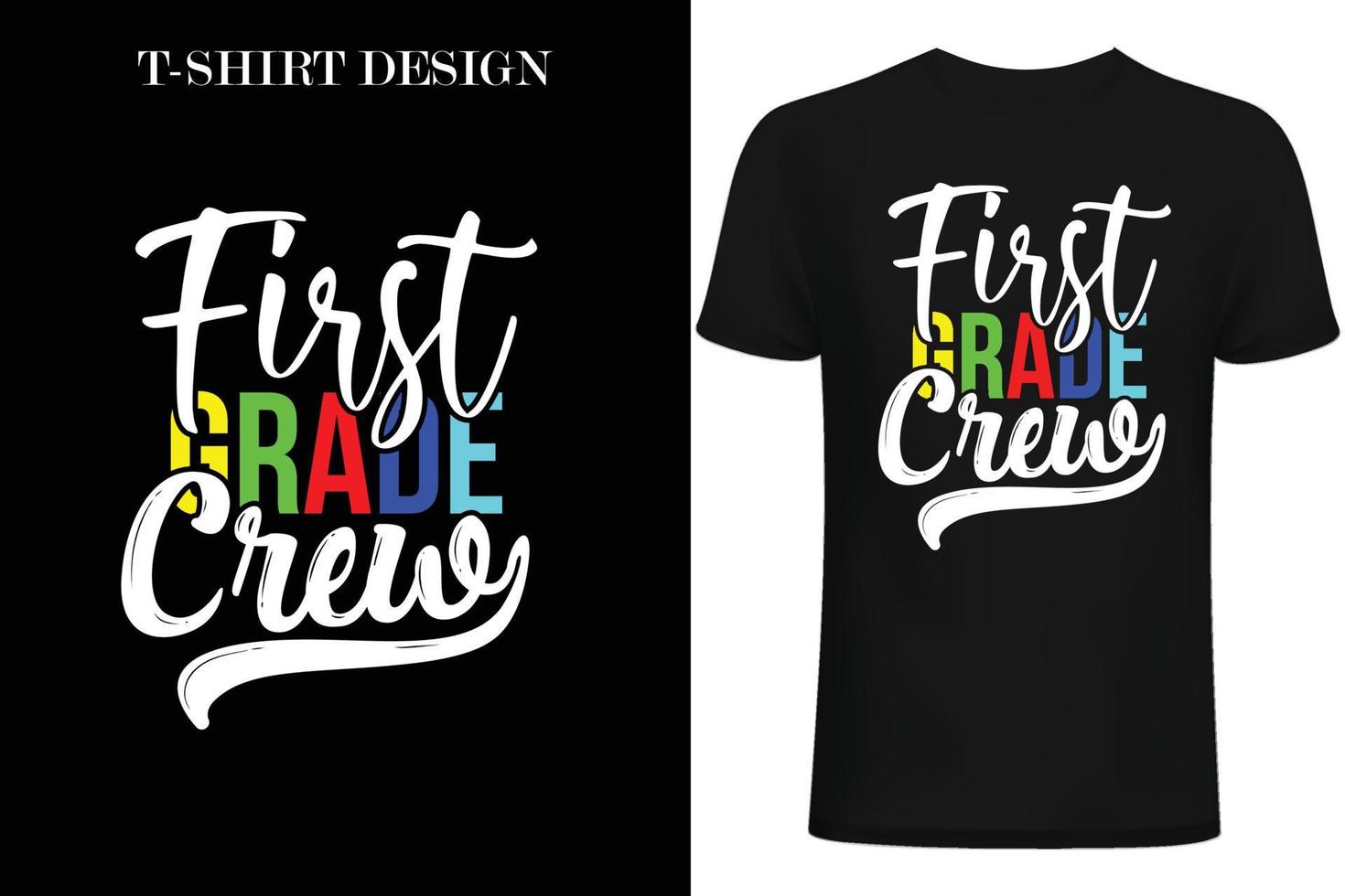 Crew-T-Shirt-Design der ersten Klasse. zurück zum schult-shirt-design. vektor